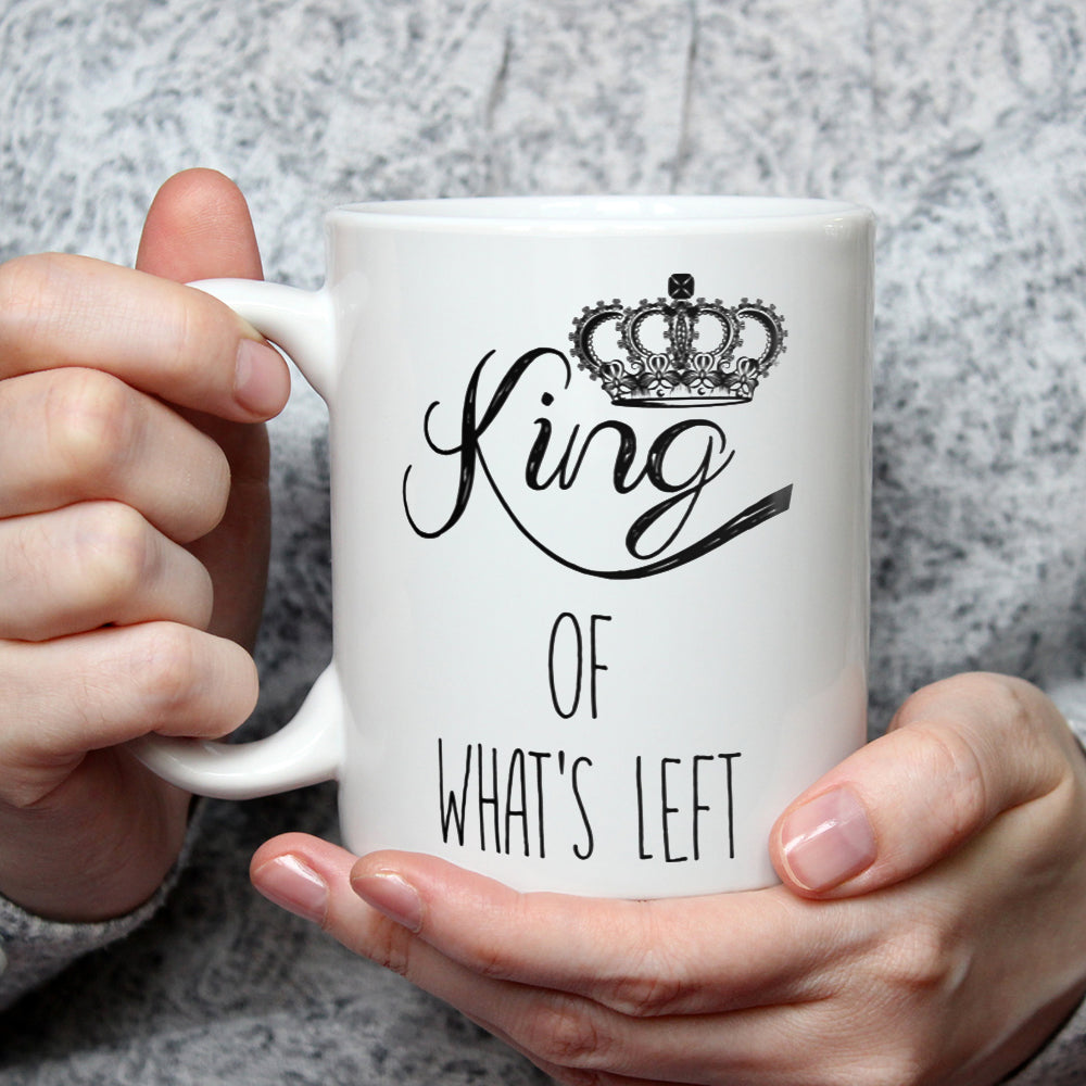 Reina de todo rey de lo que queda - Taza de café divertida para parejas