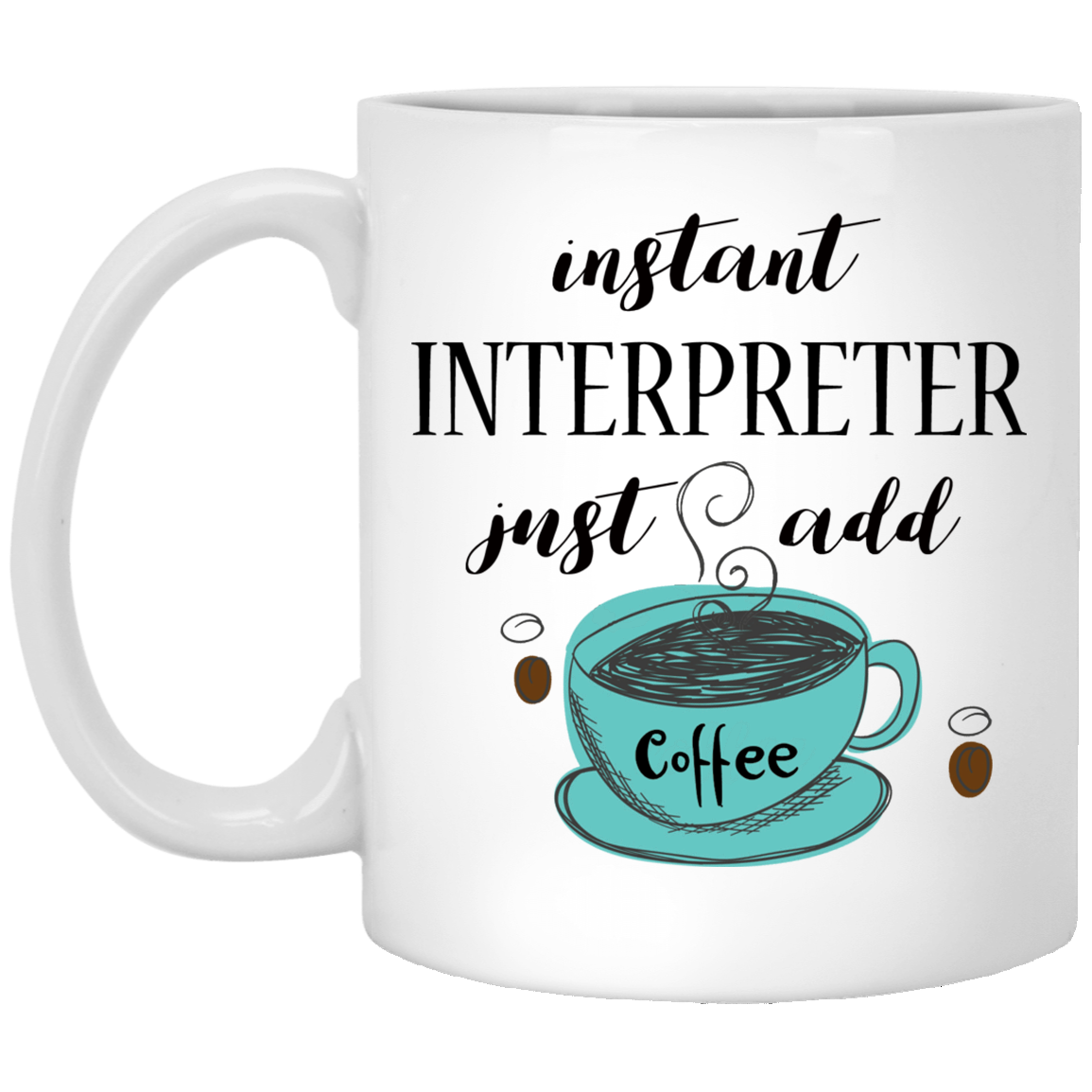Intérprete instantáneo 11 oz. Taza blanca