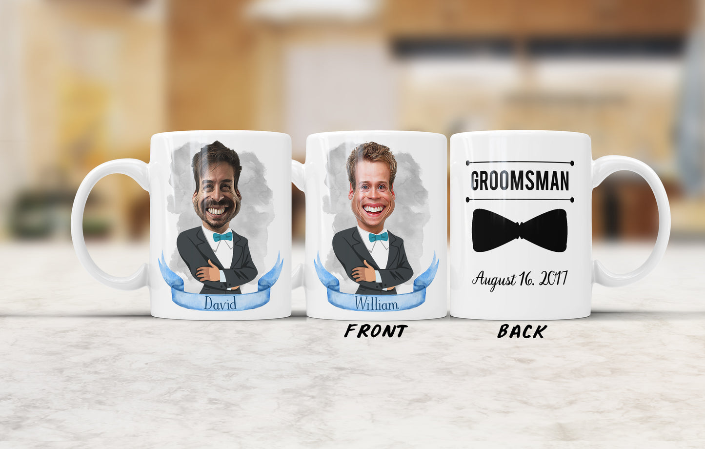 Custom Caricature Groomsman Mug