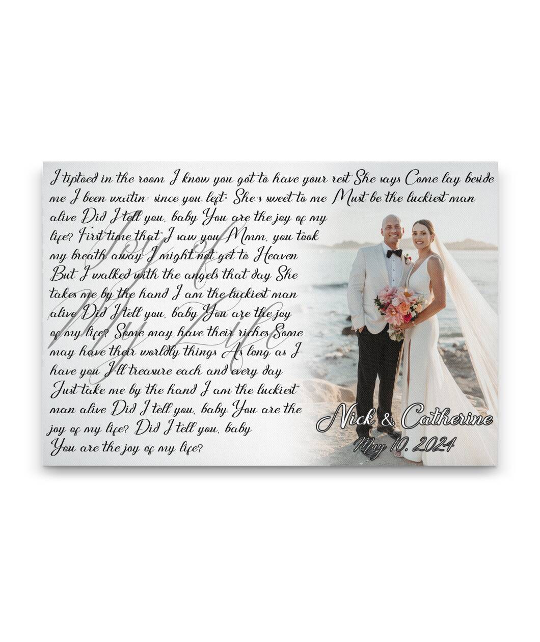 Personalized Wedding Song Lyric Picture Canvas