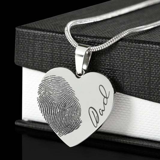 Custom Fingerprint Necklace with Handwritting