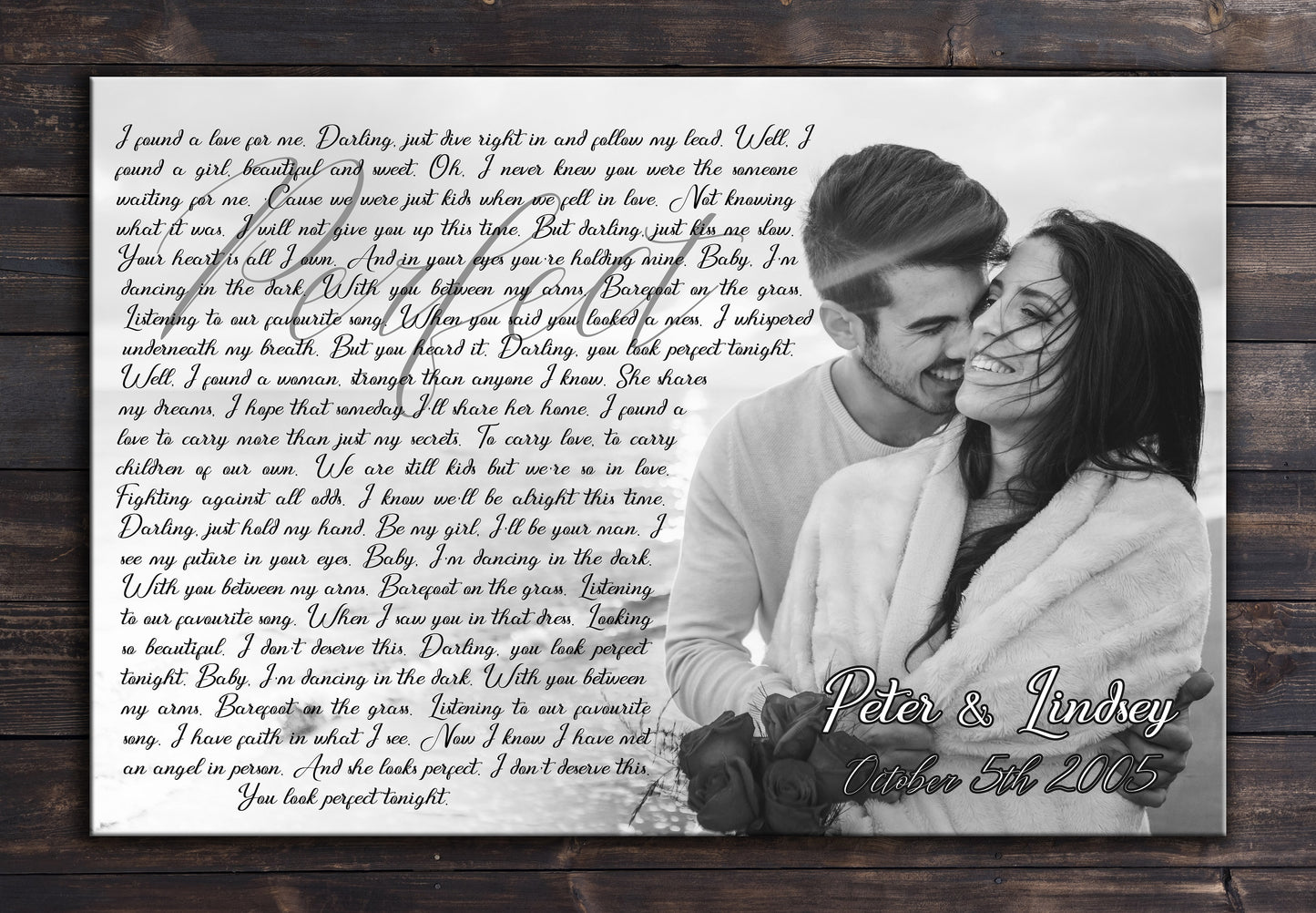 Personalized Wedding Song Lyric Picture Canvas