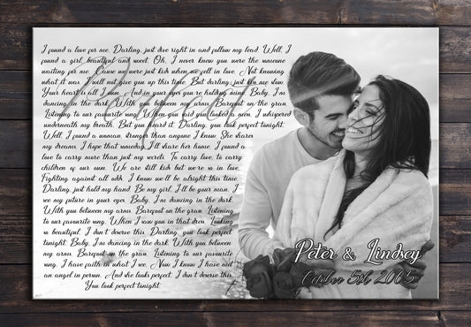 Personalized Wedding Song Lyric Picture Canvas