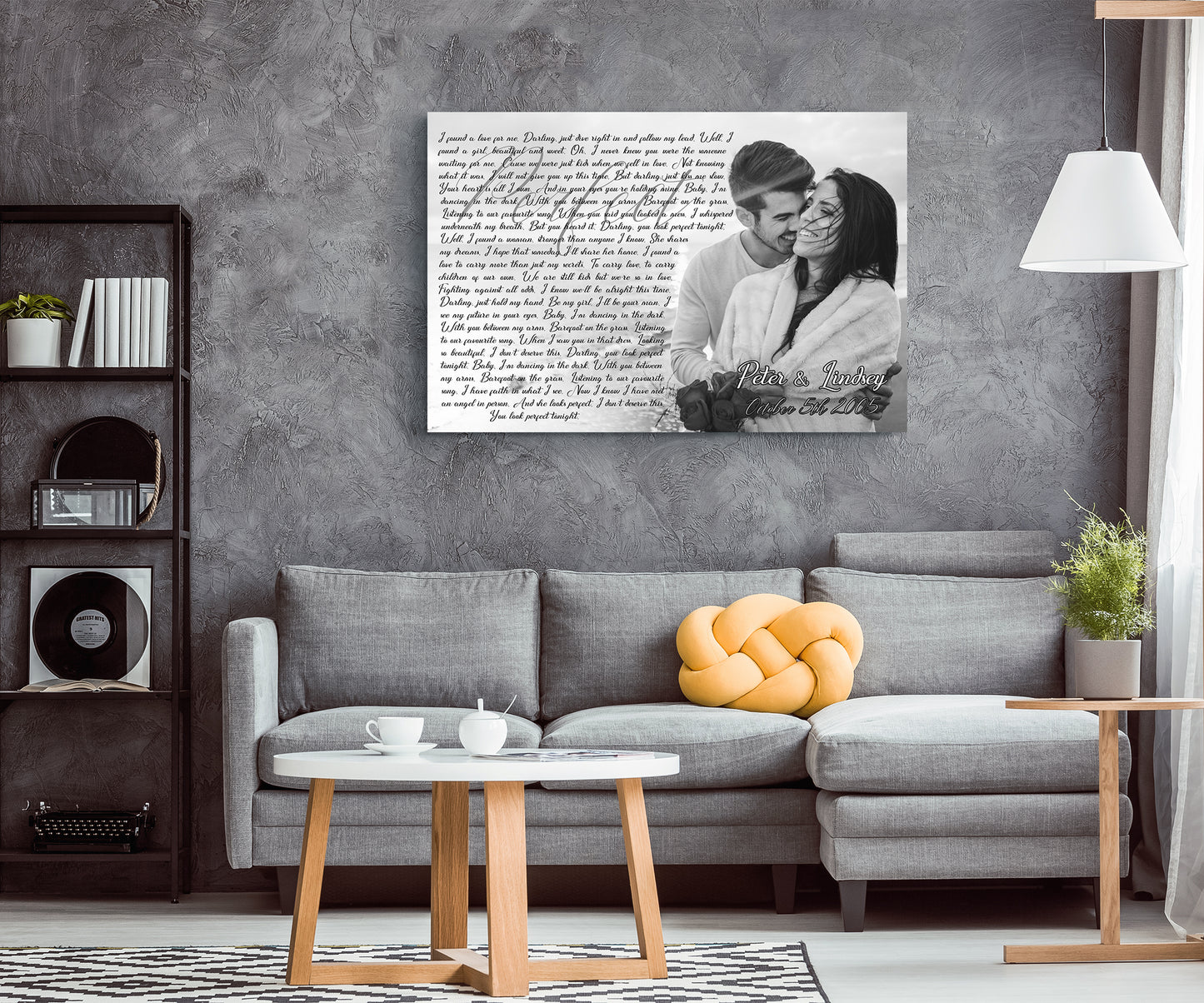 Personalized Wedding Song Lyric Picture Canvas