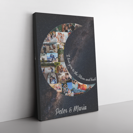 Moon Photo Collage - Personalized Collage Canvas