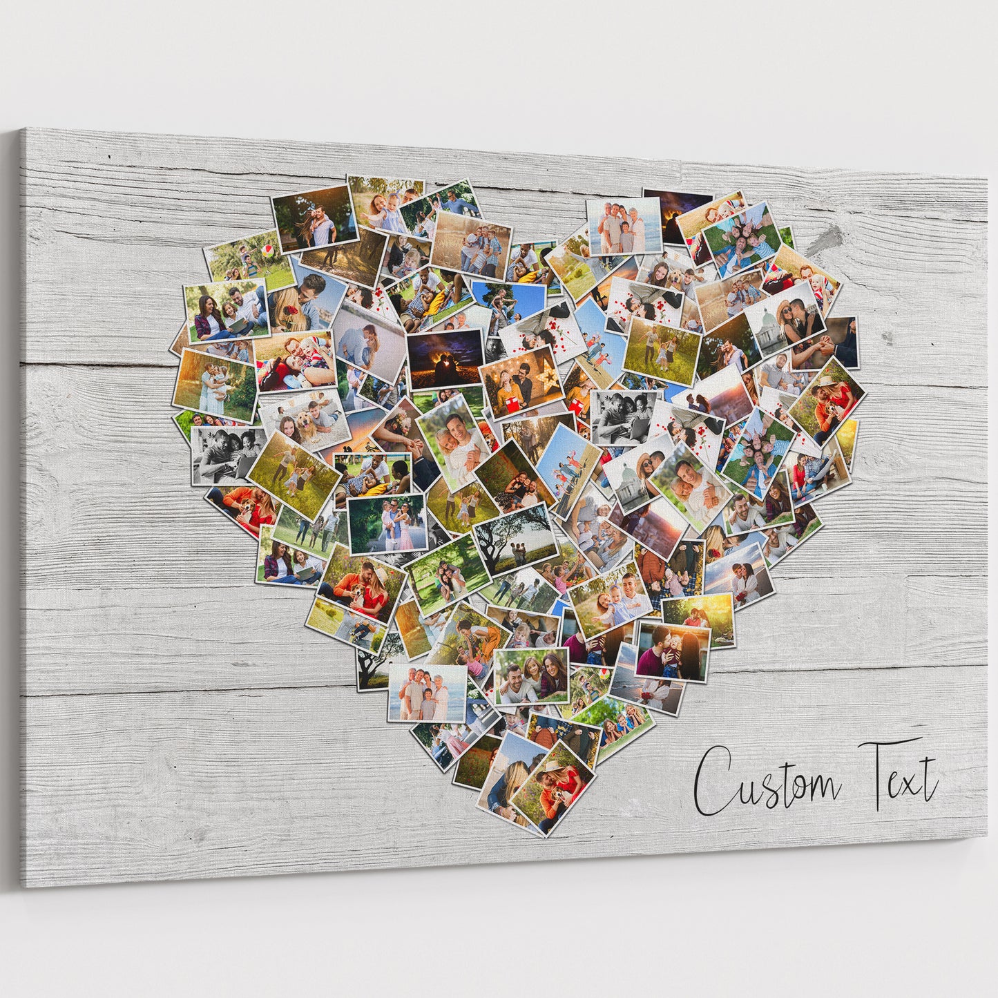 100 Bilder Familienfoto-Herz-Collage-Leinwand 