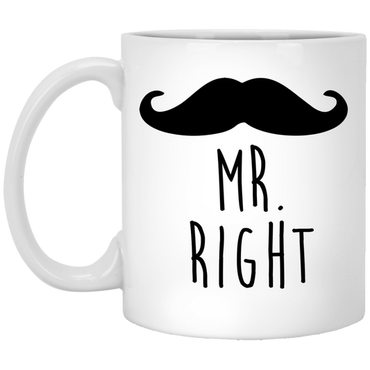 Mr. Right 11 oz. Weiße Tasse