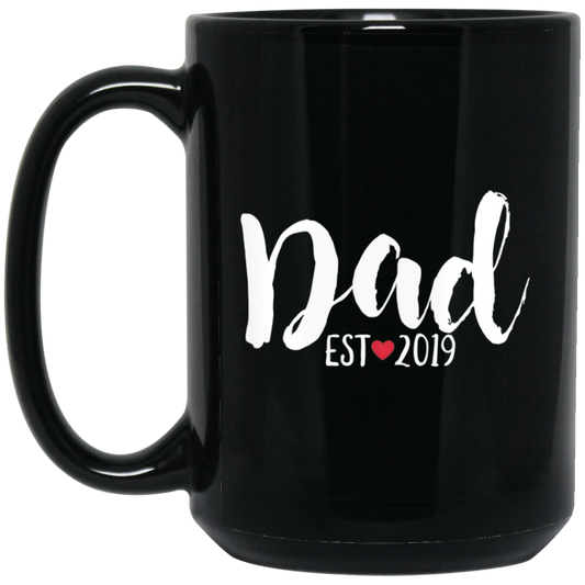 Papá est. 2019 15 oz. Taza negra