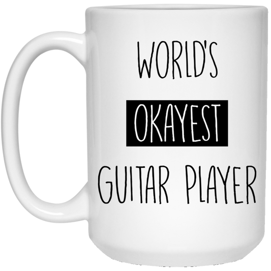 Worlds Okayest Guitar Player 15 oz. White Mug