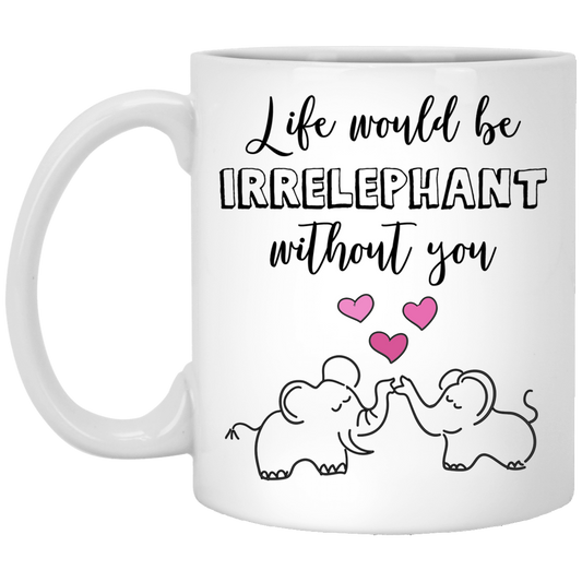 La vida sería irrelephant 11 oz. Taza blanca