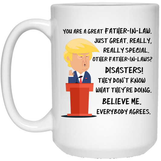 Trump-Becher Schwiegervater 15 oz. Weiße Tasse