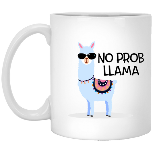 No Prob Lama 11 oz. Weiße Tasse