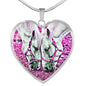 Collar Caballos Corazón Rosa