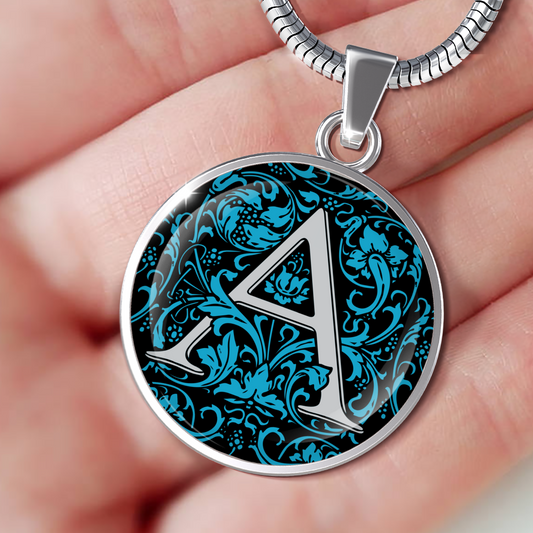 Ein Buchstabe – Initiale Halskette Blau