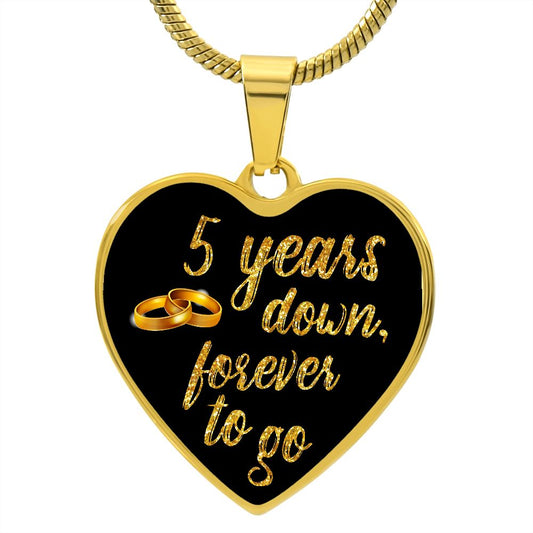 5 Years Anniversary Necklace Gold