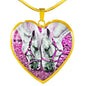 Collar Caballos Corazón Rosa