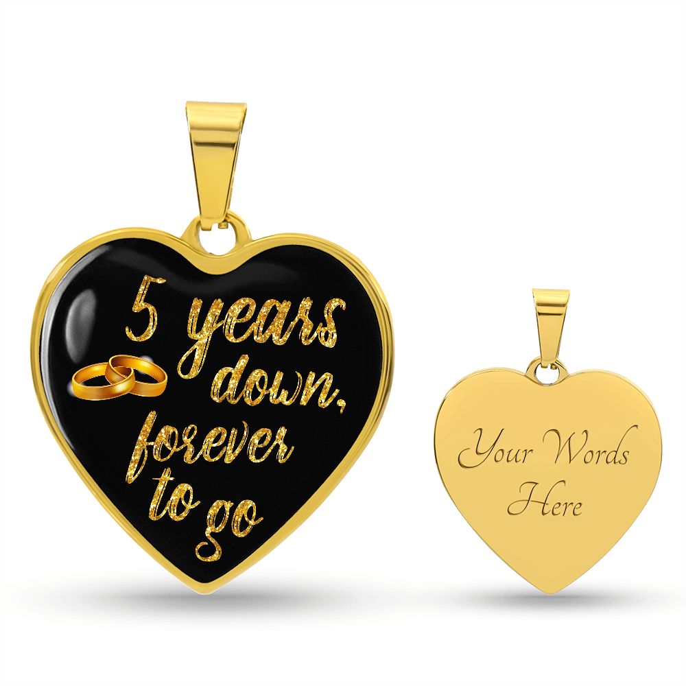 5 Years Anniversary Necklace Gold